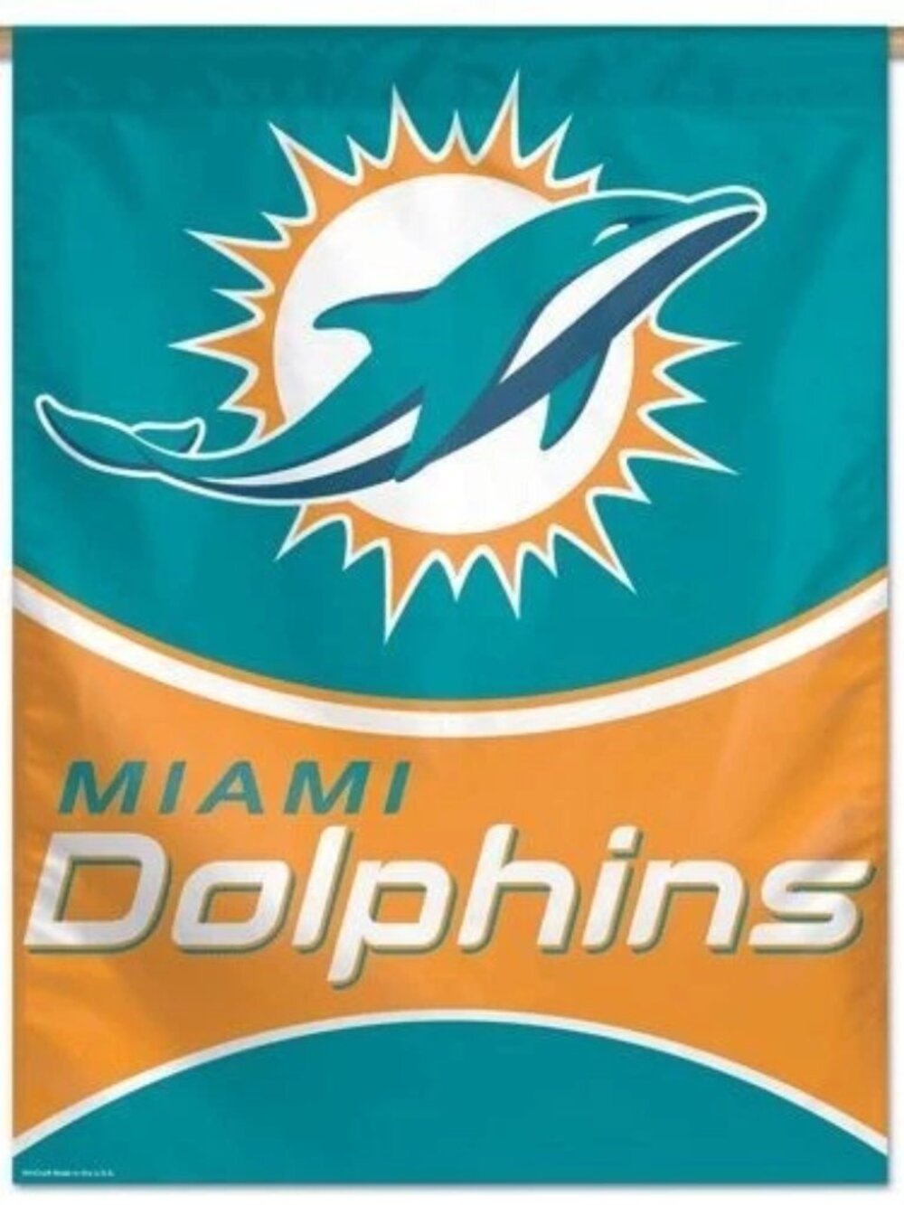 Miami Dolphins Vertical Flag Indoor Outdoor 27” X 37” Mancave Bar Banner